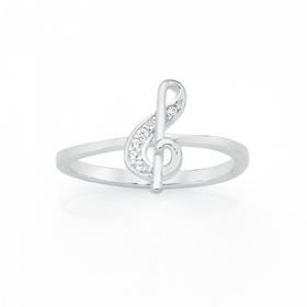 Silver-CZ-Treble-Clef-Ring on sale