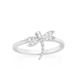 Silver-CZ-Dragonfly-Ring on sale