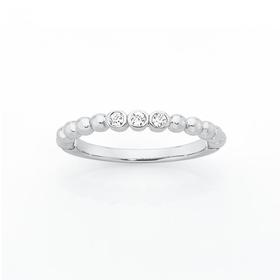 Silver-Three-Bezel-Set-CZ-Stacker-Ring on sale