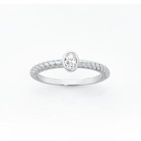 Silver-Bezel-Set-Oval-CZ-Twist-Friendship-Ring on sale