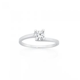 Silver+6mm+CZ+Solitaire+Slight+Twist+Ring