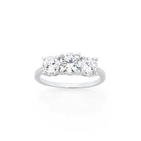 Silver-Three-CZ-Ring on sale