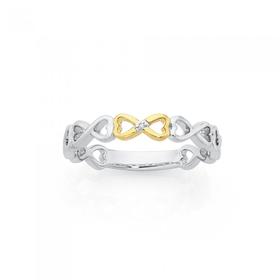 Sterling+Silver+%26amp%3B+9ct+Gold+Diamond+Infinity+Band+Ring