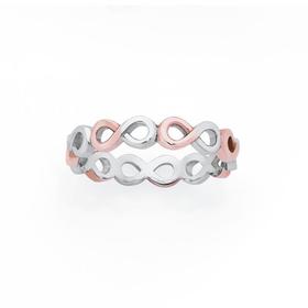 Silver+and+Rose+Gold+Plated+Infinity+Friendship+Ring