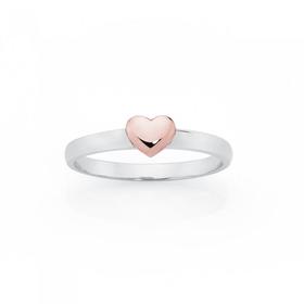 Silver-and-Rose-Gold-Plated-Heart-Friendship-Ring on sale