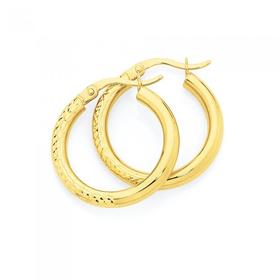 9ct+Gold+Hoop+Earrings