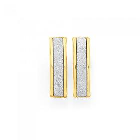 9ct-Gold-Glitter-Half-Hoop-Stud-Earrings on sale