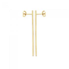 9ct+Gold+Bar+Drop+Stud+Earrings