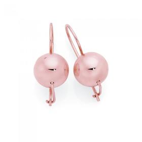 9ct-Rose-Gold-10mm-Euroball-Earrings on sale