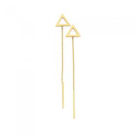 9ct-Gold-Triangle-Thread-Through-Drop-Earrings on sale