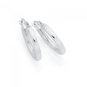 Silver-3x22mm-Polished-Tube-Hoop-Earrings on sale