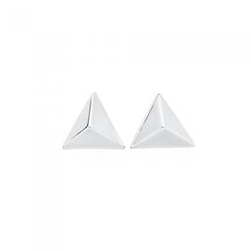 Silver+Geo+Pyramind+Stud+Earrings