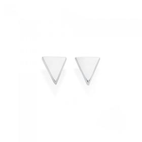 Silver+Triangle+Stud+Earrings