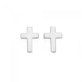 Silver-Cross-Stud-Earrings on sale