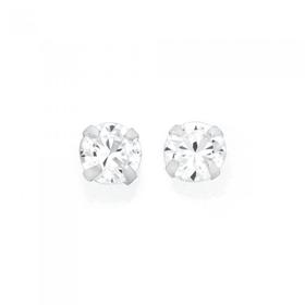 Silver-4mm-CZ-Stud-Earrings on sale