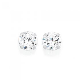 Silver+5mm+Co+Stud+Earrings