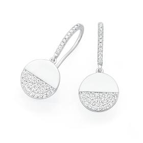 Silver+Luna+CZ+Drop+Earrings
