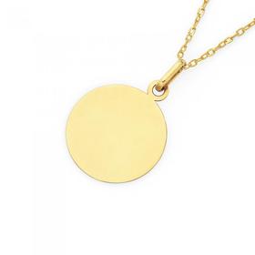 9ct-Gold-14mm-Round-Engravable-Disc-Pendant on sale