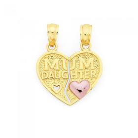 9ct+Gold+Mum+%26amp%3B+Daughter+Break+Pendant