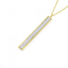 9ct-Gold-45cm-Stardust-Glitter-Bar-Necklet on sale