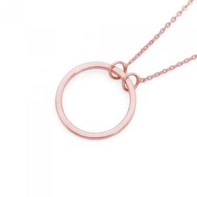 9ct+Rose+Gold+45cm+Open+Circle+Trace+Necklet