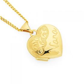 9ct+Gold+%27Nana%27+Heart+Locket