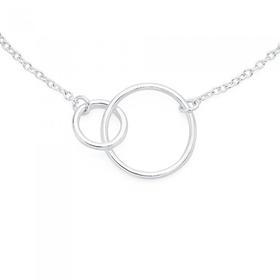 Silver-Double-Open-Circle-Necklet on sale