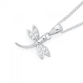 Silver-CZ-Dragonfly-Pendant on sale