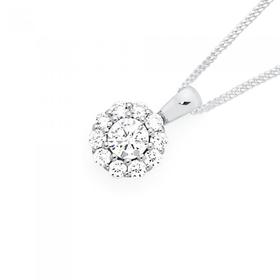 Silver-CZ-Cluster-Pendant on sale