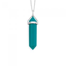 Silver+Synthetic+Turquoise+Mystique+Pendant