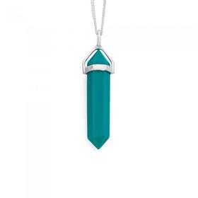 Silver-Synthetic-Turquoise-Mystique-Pendant on sale