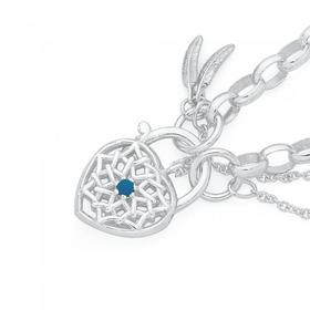 Silver-Turquoise-Dream-catcher-Padlock-Bracelet on sale