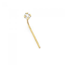 9ct+Gold+Crystal+Nose+Stud