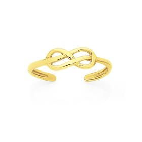 9ct+Gold+Double+Infinity+Knot+Toe+Ring