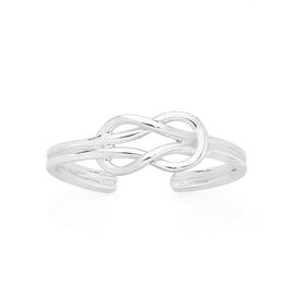 Silver-Open-Knot-Toe-Ring on sale