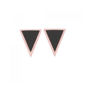 Rose+Steel+Black+Enamel+Triangle+Earrings