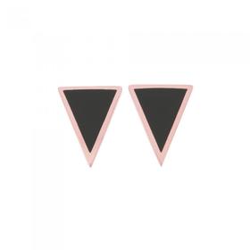 Rose-Steel-Black-Enamel-Triangle-Earrings on sale