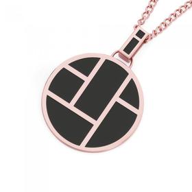 Rose-Steel-Black-Geometric-Pendant on sale