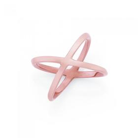 Rose-Gold-Plated-Stainless-Steel-Geo-Crossover-Ring on sale