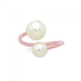 Rose-Steel-Synthetic-Pearl-Ring on sale