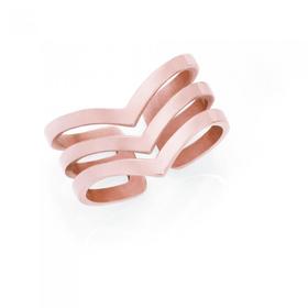 Rose-Steel-V-Shape-Ring on sale