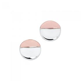 Silver-Rose-Plate-Luna-Stud-Earrings on sale