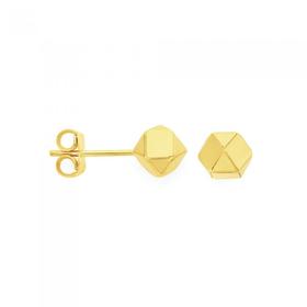 9ct-Gold-on-Silver-7mm-Prism-Stud-Earrings on sale