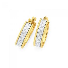 9ct-Gold-on-Silver-15mm-Stardust-Glitter-Hoop-Earrings on sale