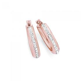 9ct-Rose-Gold-on-Silver-Crystal-Hoop-Earrings on sale