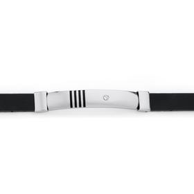 MY-Steel-4-Black-Lines-CZ-Neoprene-Id-Bracelet on sale
