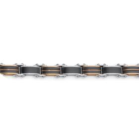 MY-Steel-Rose-Gold-Plated-Black-Bar-Reversible-Bracelet on sale