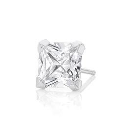 9ct-White-Gold-Princess-Cut-CZ-Single-Stud-Earring-6mm on sale