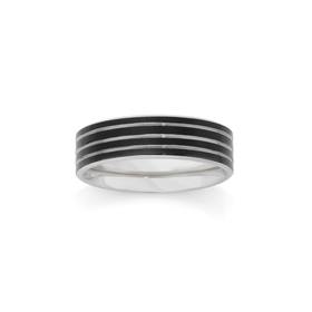 MY-Steel-Polish-Black-Matte-Lines-Ring on sale