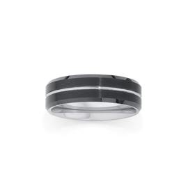 MY-Tungsten-Carbide-Black-and-Centre-Line-Ring on sale